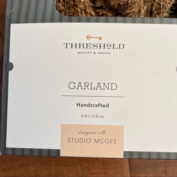 NWT Christmas Pom handcrafted garland threshold w/studio McGee decor - Picture 3 of 4